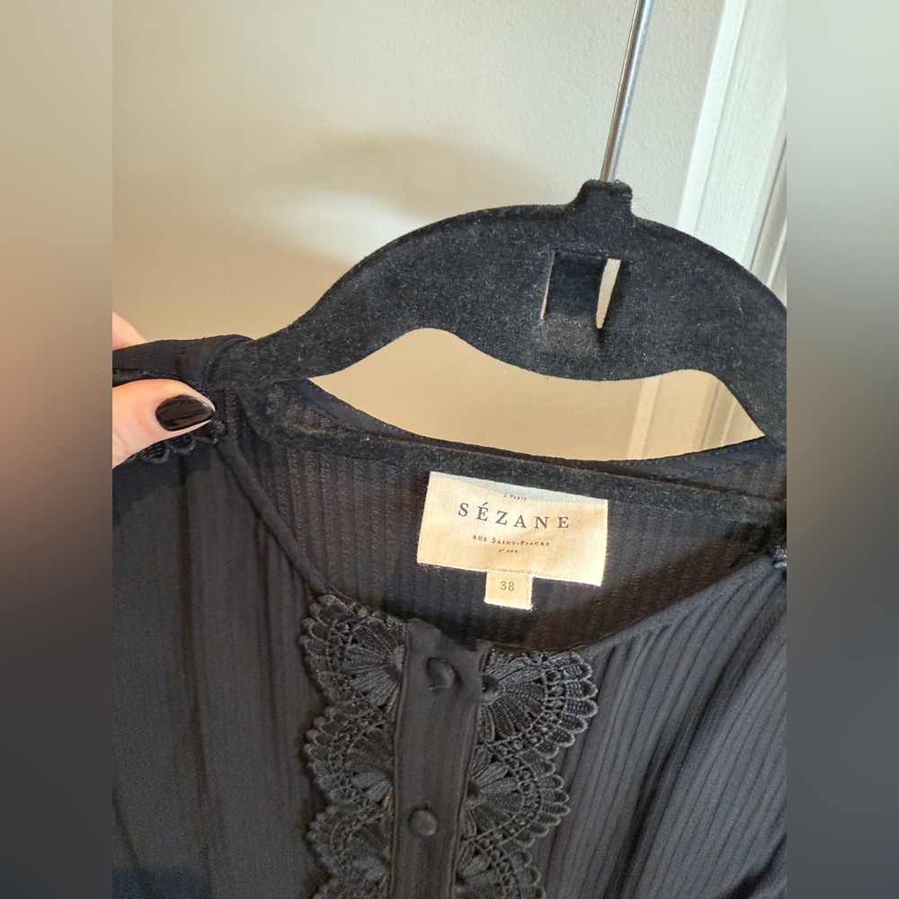 Sezane Karina Blouse in Black Size 38 - Picture 3 of 4